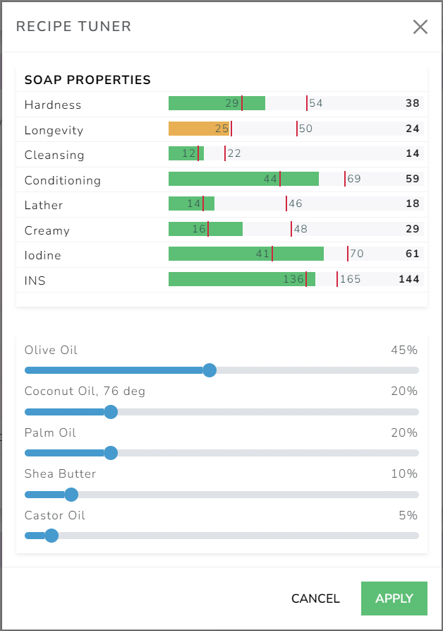 The Cosmetics Lab Soap Calculator - fine tuning soap properties